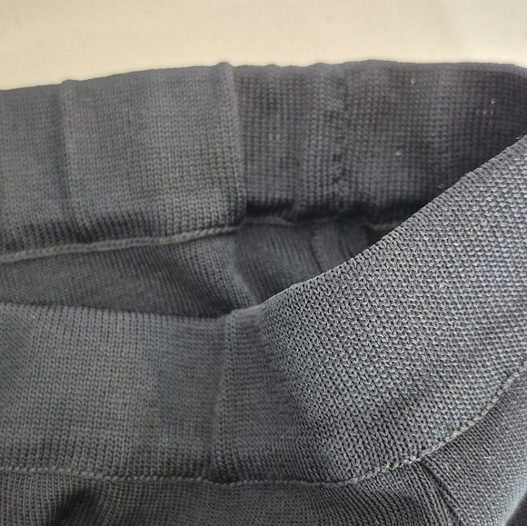 Ming Wang High Rise Straight Leg Black Knit Elastic Waist Pull-On Pants - Size L - Picture 9 of 13